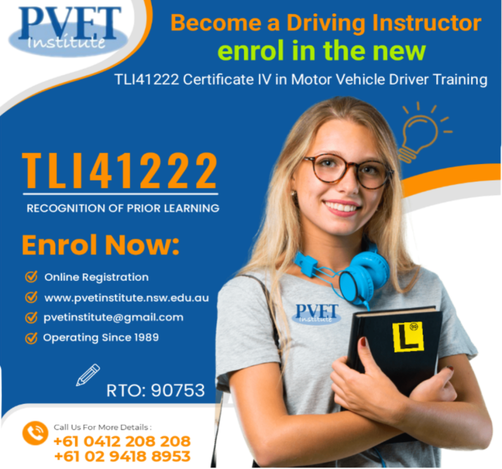 Enrol into TLI41222 Driver Instructor Course